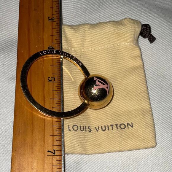 LOUIS VUITTON  Sphere Key Ring Ballerine GD Pink Key Ring W/Box - Picture 13 of 14